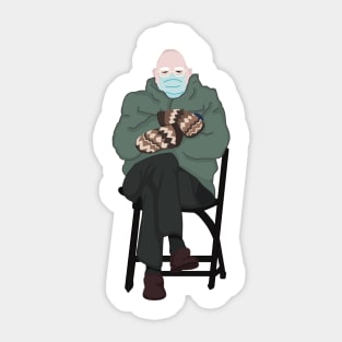 Bernie Sanders and his mittens Sticker